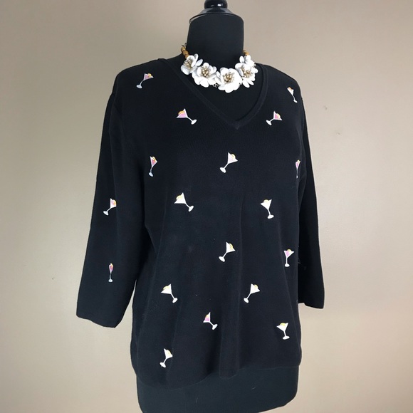 Alexandra Bartlett Sweaters - Alexandra Bartlett Cosmopolitan Black Sweater 1X